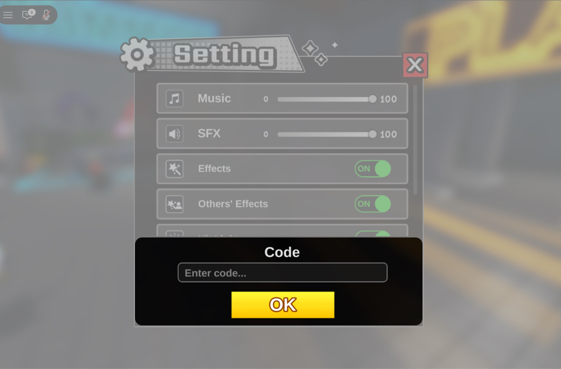 Locate the Enter code field, paste your code, and press OK.