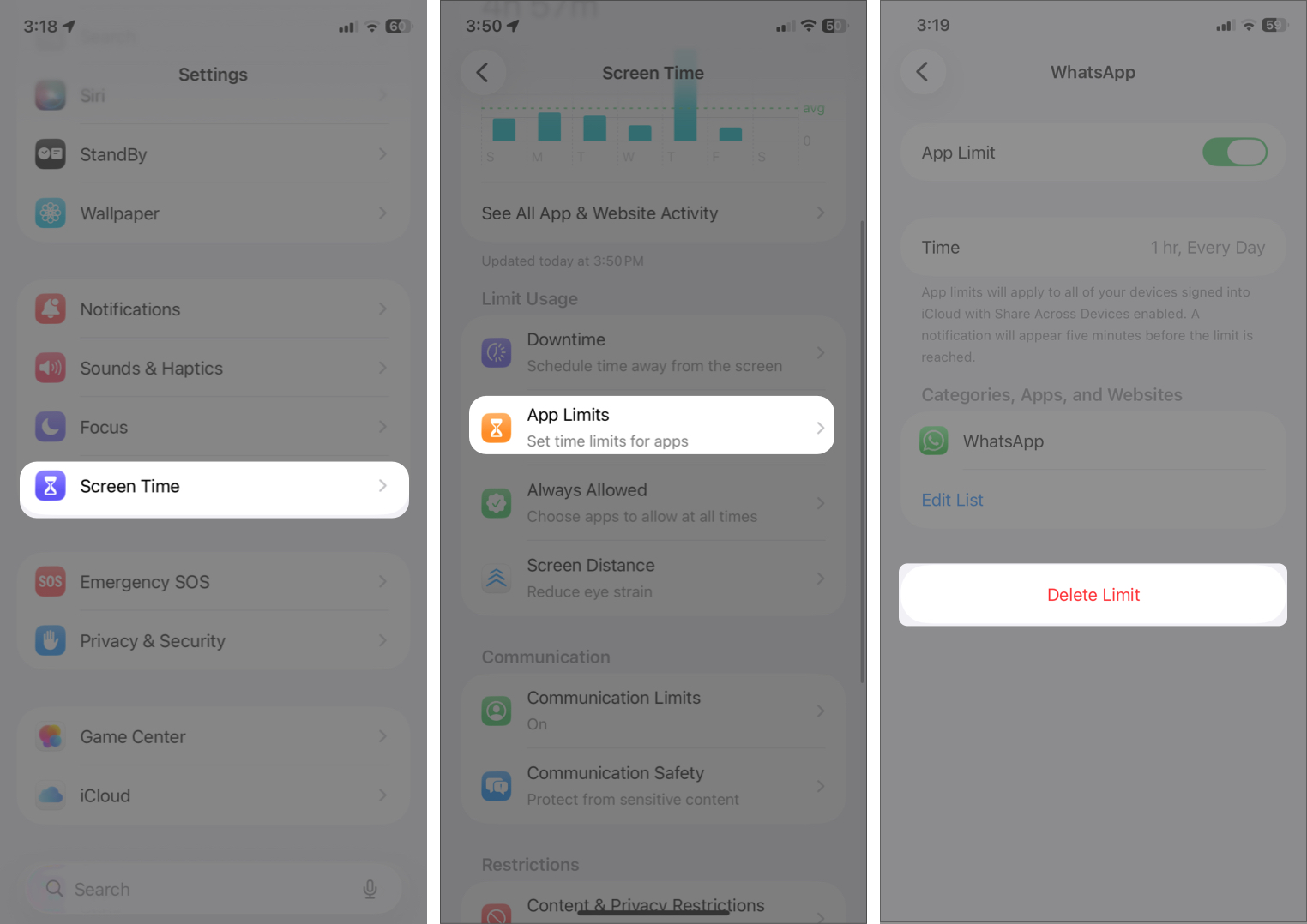 Check Screen Time and App Restrictions