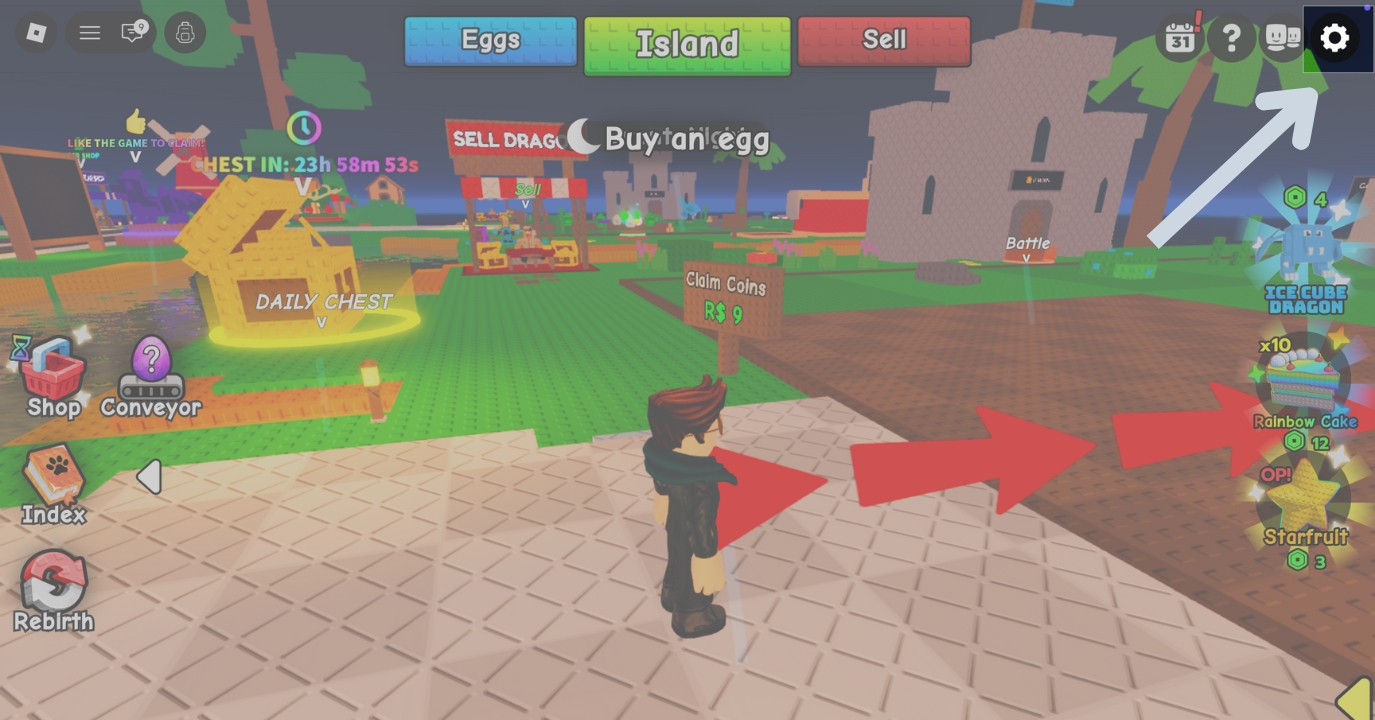 Click on the Cog icon at the top right