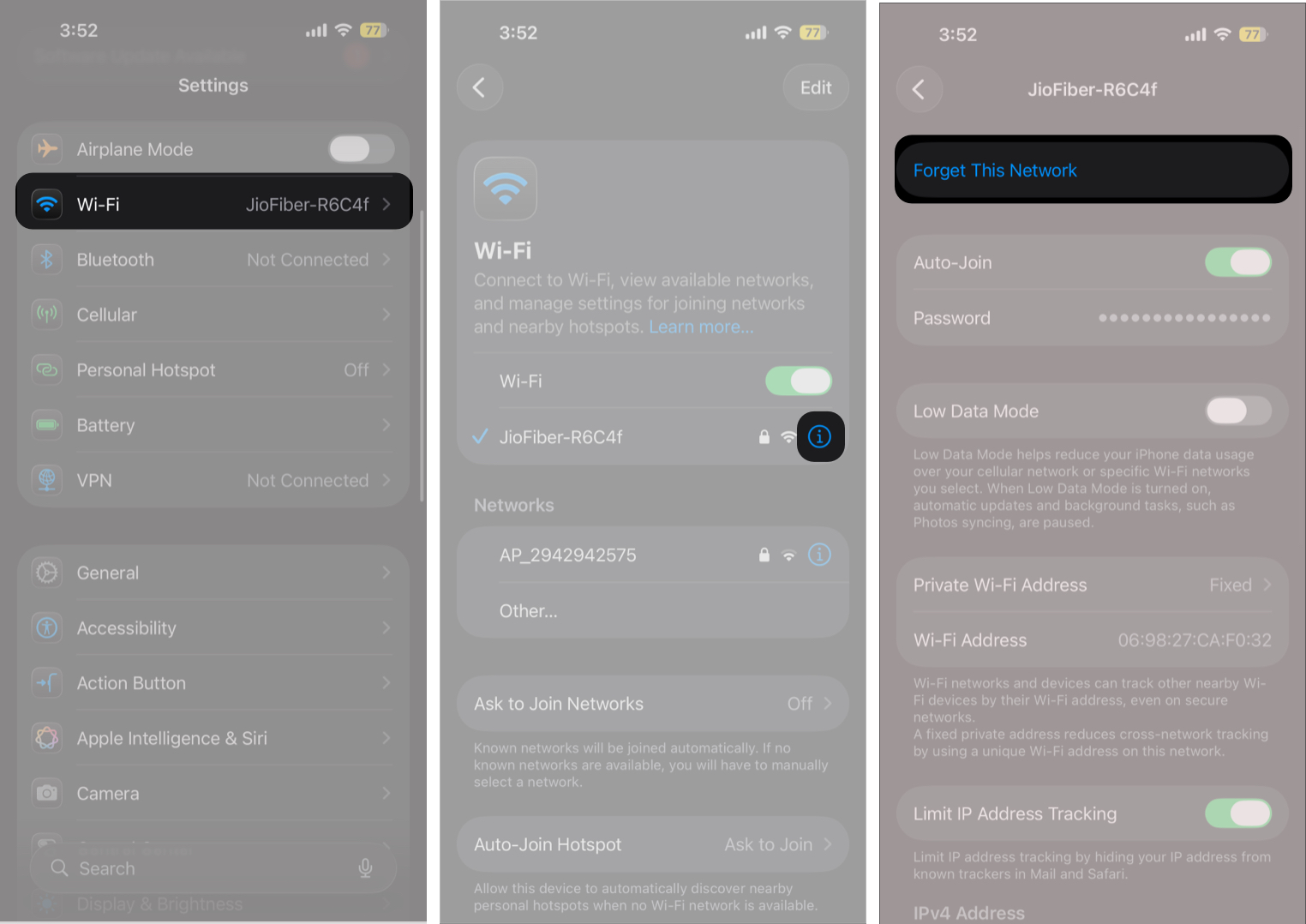 Forget and Reconnect to the Network