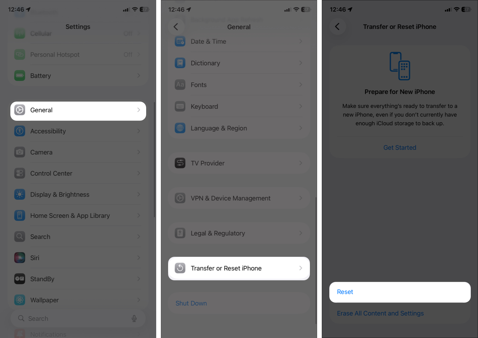 Open Settings and go to General Now Tap On Transfer or Reset iPhone.