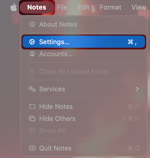 How to Reset Notes Password on iPhone, iPad, and Mac β iGeeksBlog Open the Notes App Click Settings in the Menu