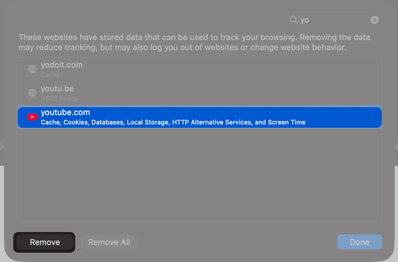 How to Fix YouTube Videos Not Playing on Safari on Mac – iGeeksBlog Select Youtube And Click the Remove button