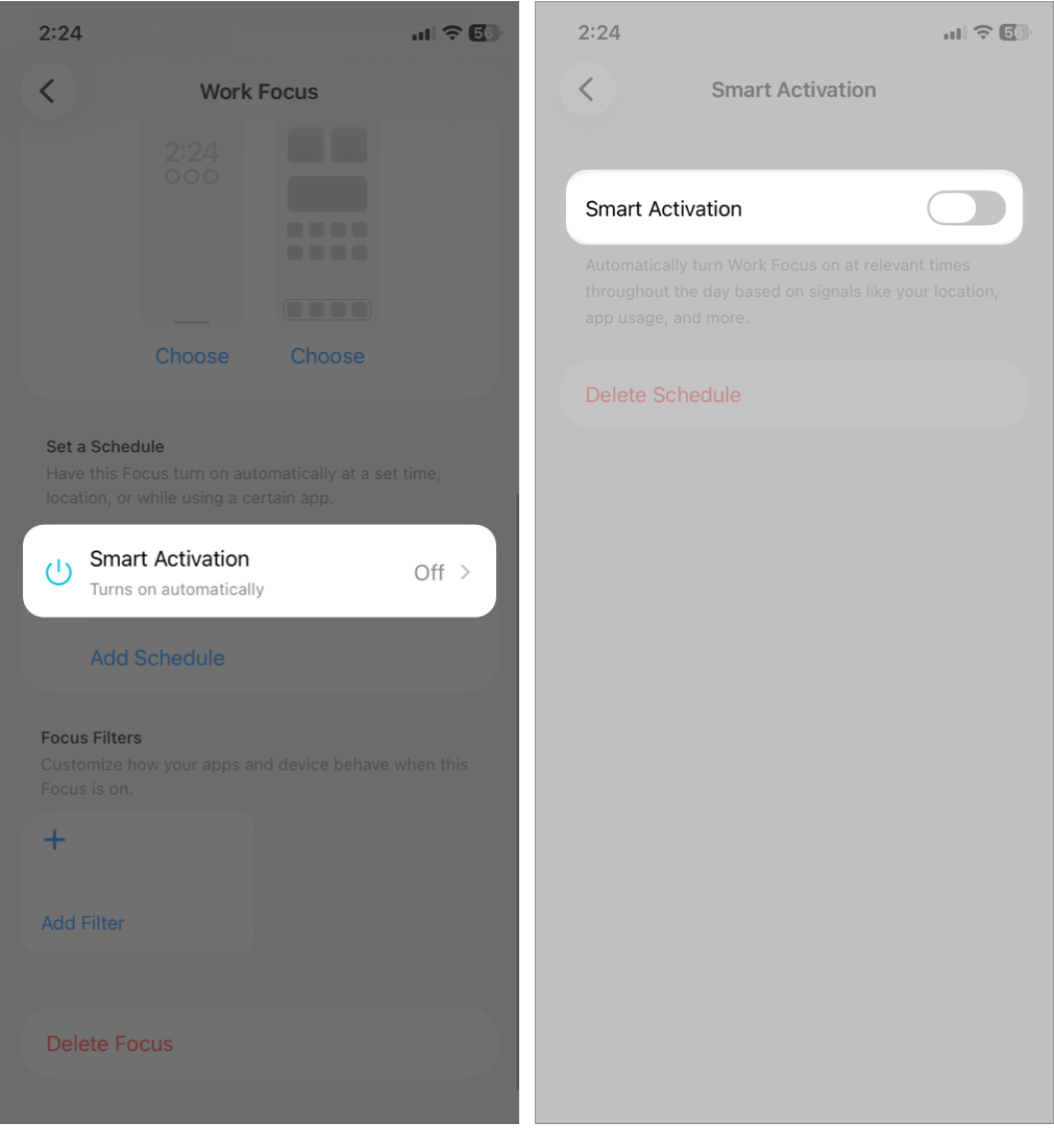 Smart Activation Turn Off