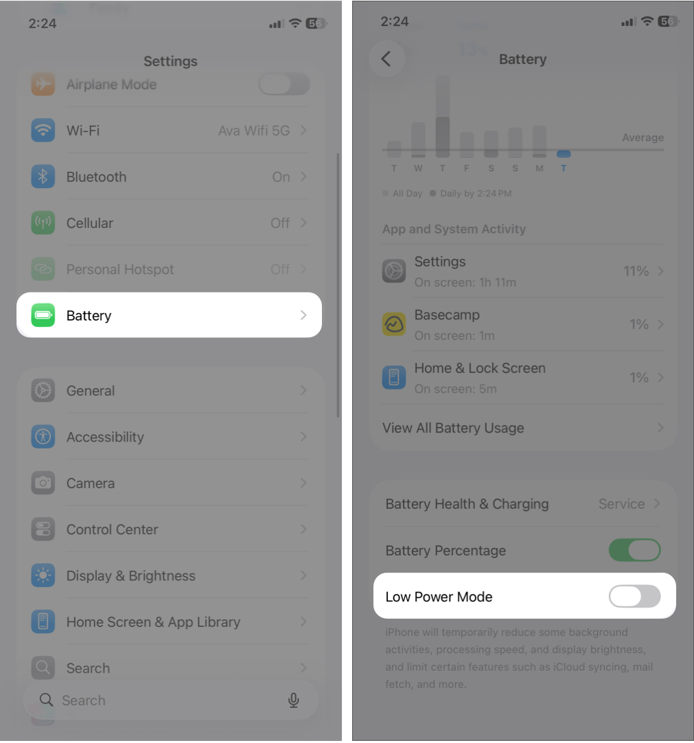 turn off Low Power Mode safely