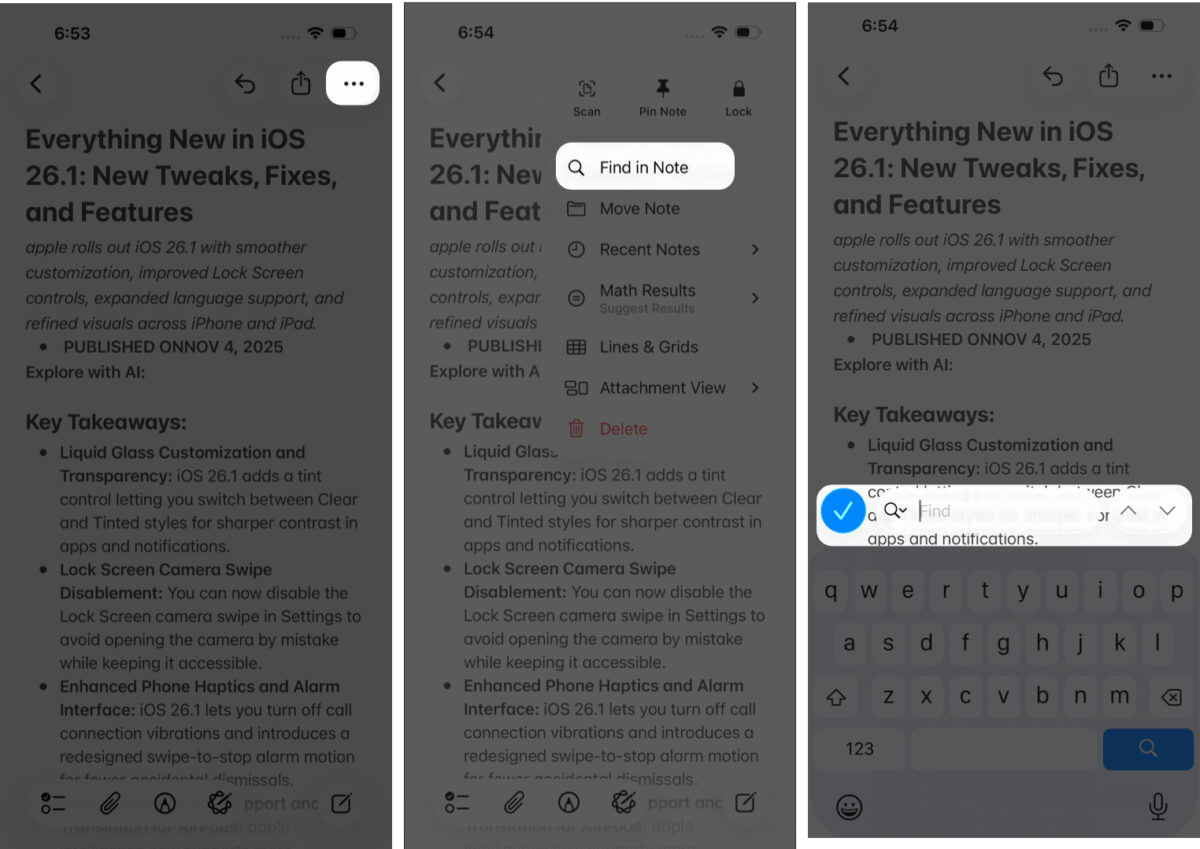 How to Search and Replace Words in Apple Notes on iPhone