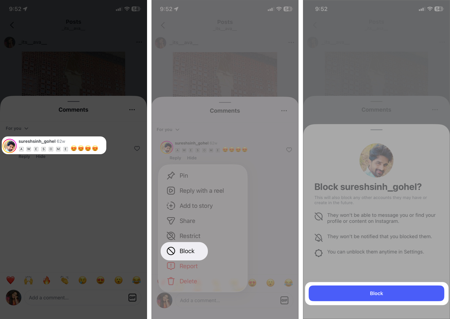 Block Someone on Instagram From a Comment
