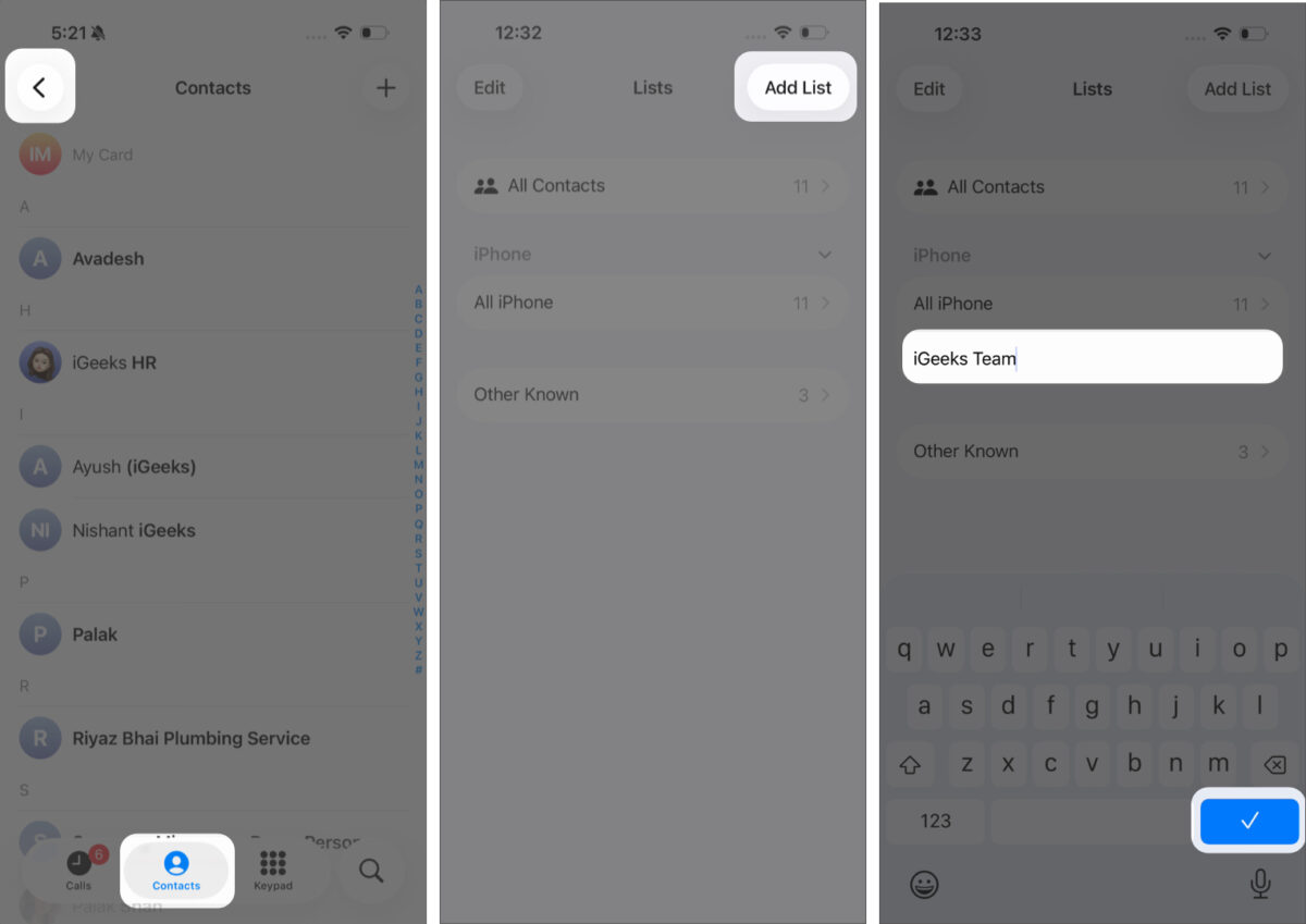 How to Create a Contact Group (List) on iPhone – iGeeksBlog