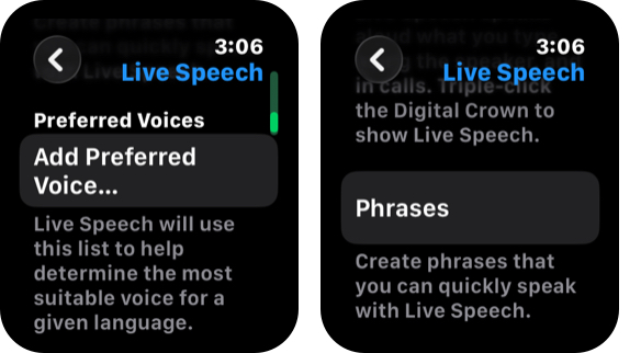 How to Use Live Speech on iPhone, Mac, and Apple Watch (Complete Guide) – iGeeksBlog Customizing Voice Settings and Phrases in Live Speech.