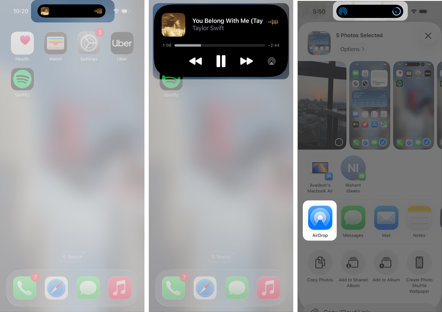 Dynamic Island Features on iPhone