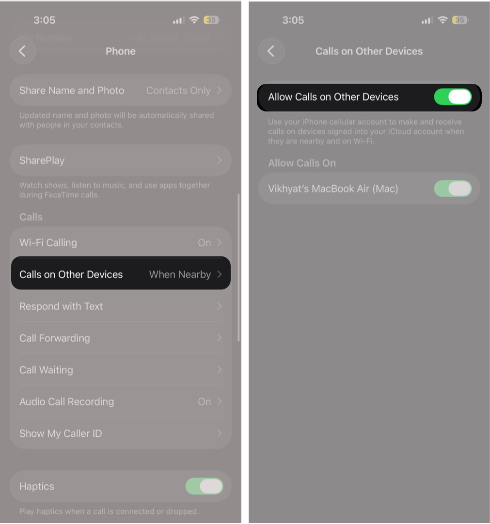 How to Fix Apple Watch Not Ringing for Calls or Notifications Enabling cross-device calling in iPhone settings.