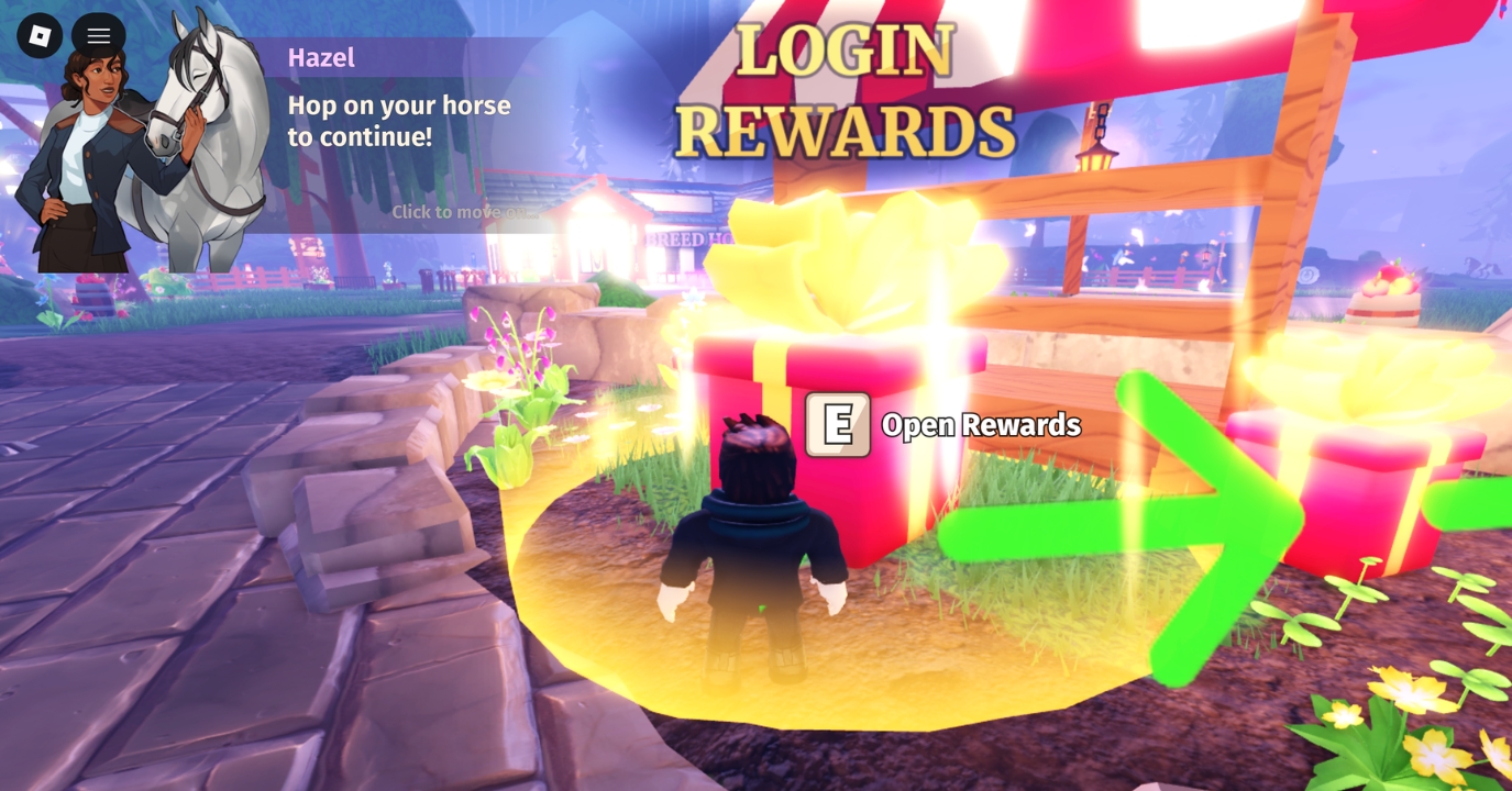 Locating the Login Rewards Gift Box to Enter Codes
