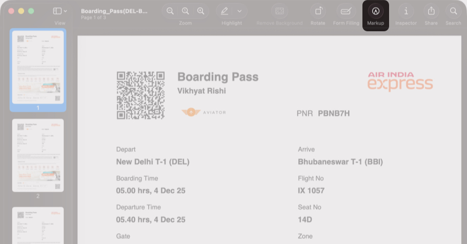 Open the PDF File and Click the Markup Icon to Reveal the Annotation Tools