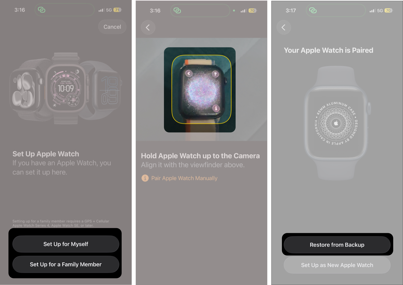 Pairing an Apple Watch With an iPhone Using the Camera Frame
