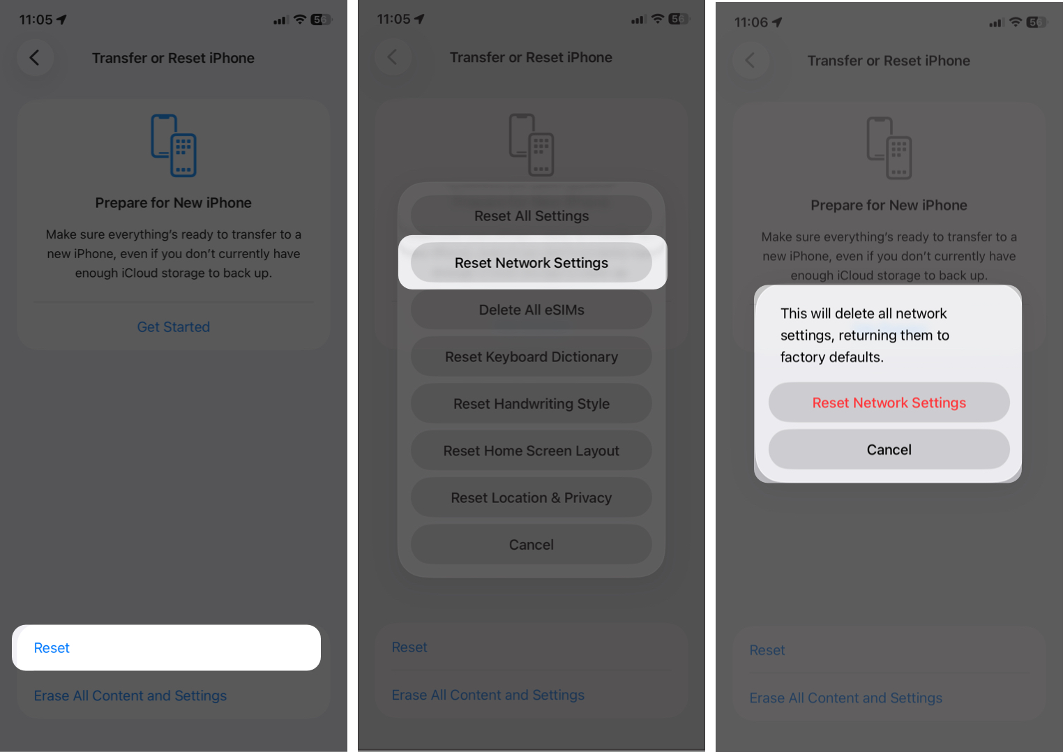 Reset Network Settings