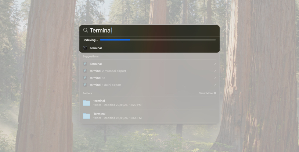 Ress Command + Space on Your Keyboard and Type Terminal.