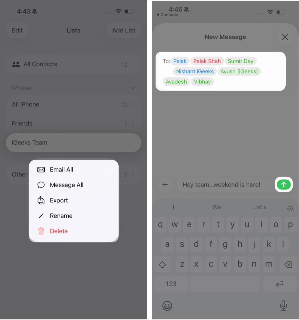 Send a Group Message on iPhone