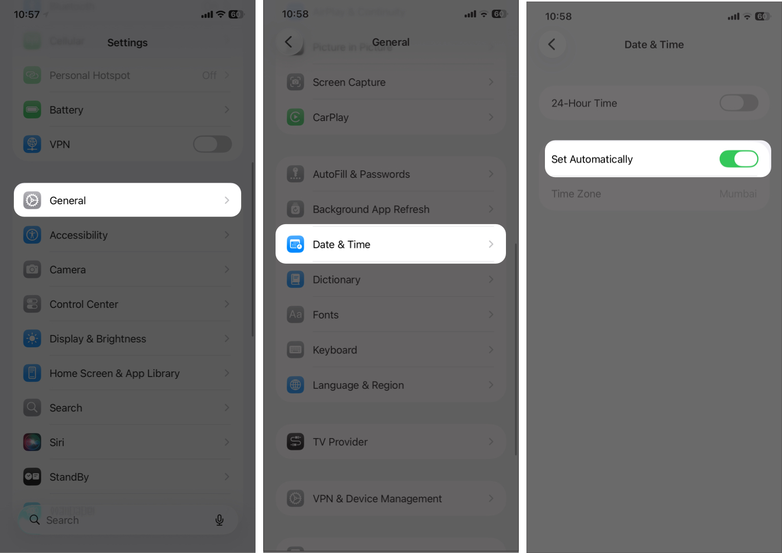 Set Correct Date and Time