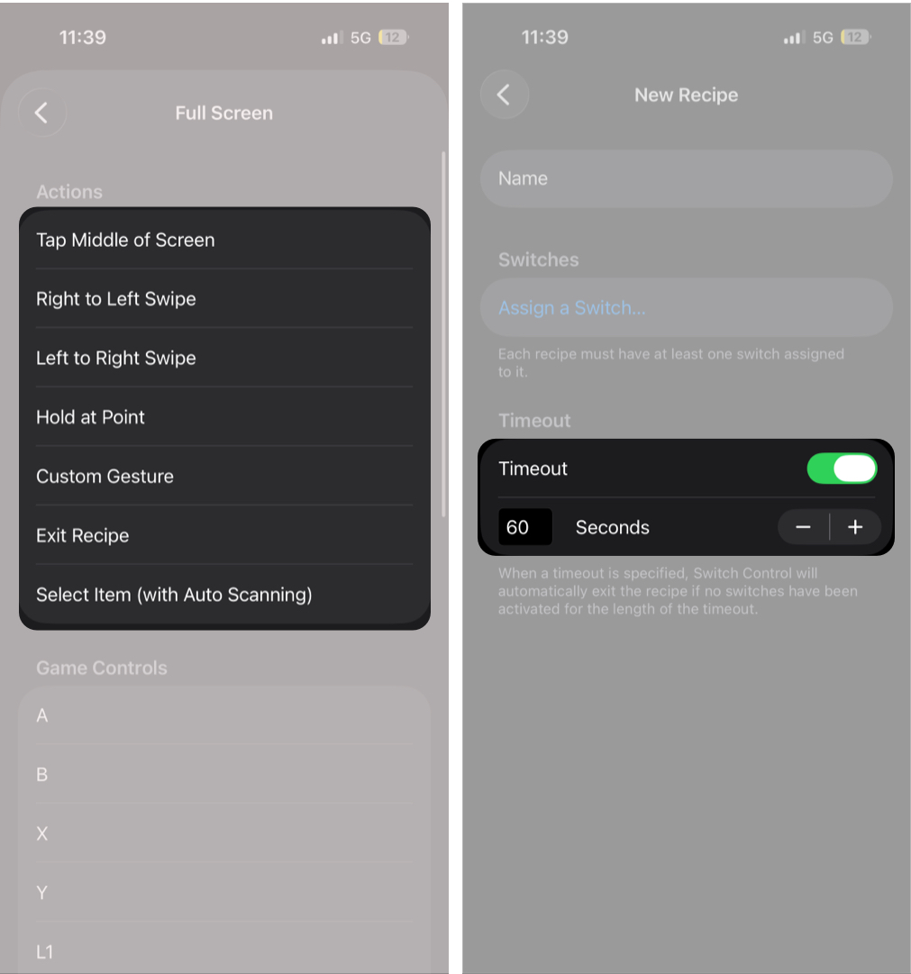 Switch Control Returns to the Default Setup