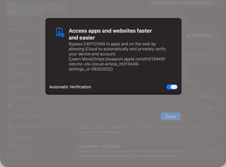 Toggle Automatic Verification On
