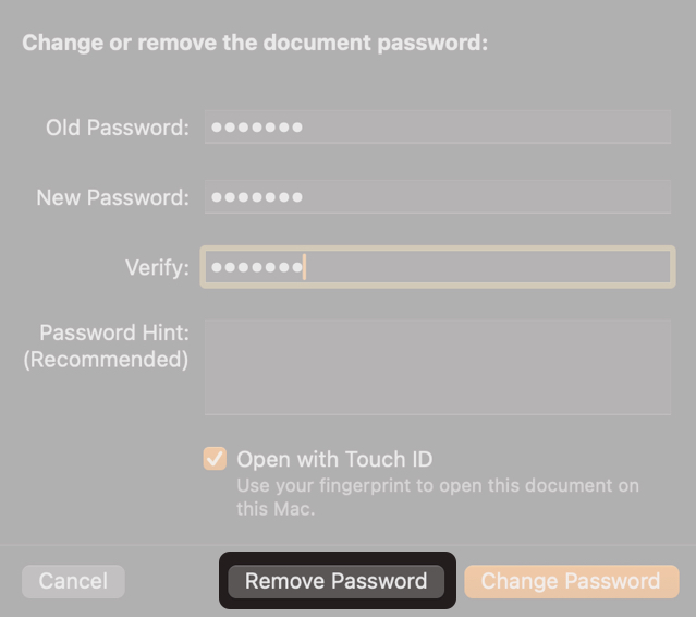 How to Password Protect Pages, Numbers, and Keynote on iPhone, iPad, and Mac β iGeeksBlog click Remove Password