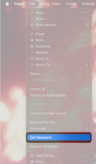 How to Password Protect Pages, Numbers, and Keynote on iPhone, iPad, and Mac β iGeeksBlog Select Set Password From The Drop-Down menu.