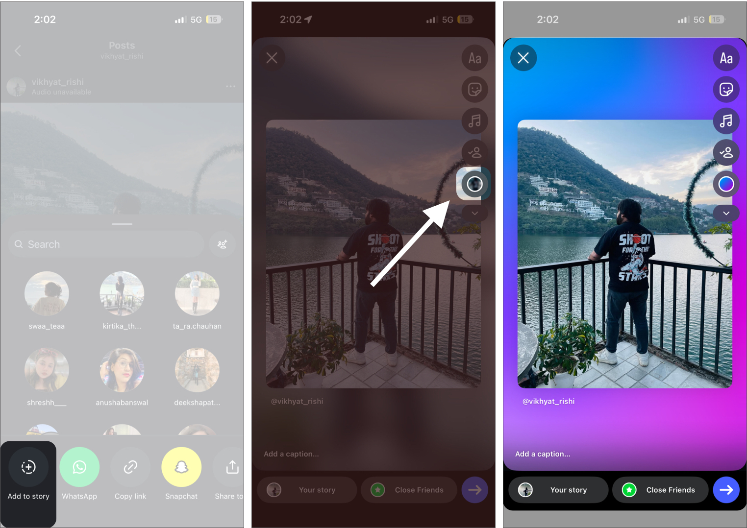 Change Background Color When Sharing a Post to Stories