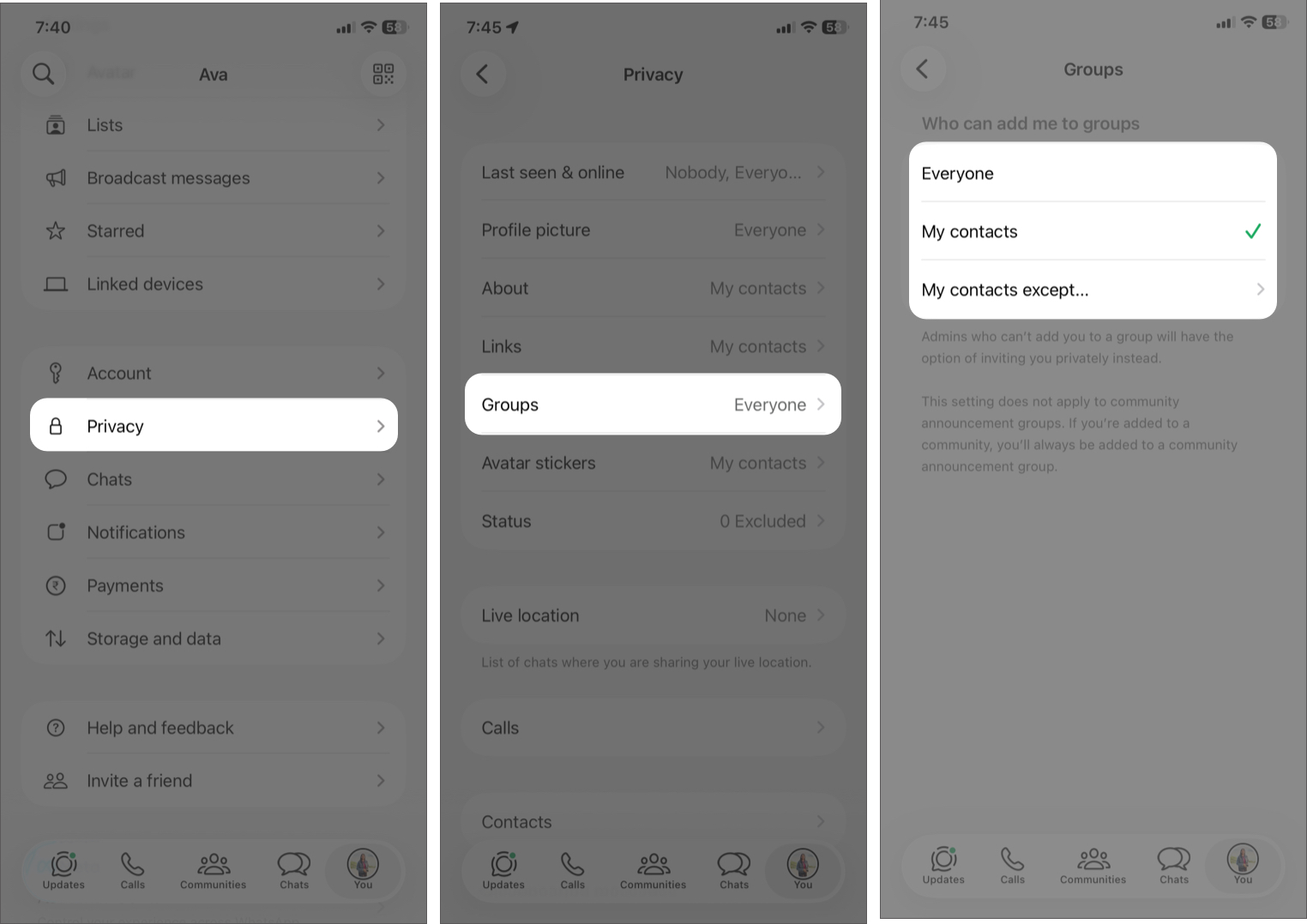 Control Who Can Add You to Groups