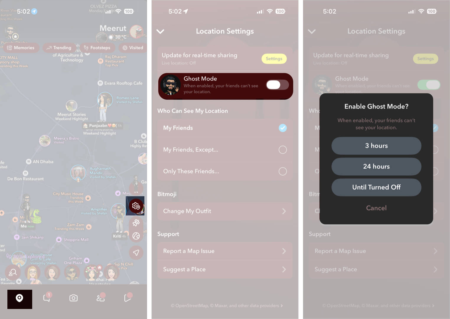 Disable Location Using Enable Ghost Mode