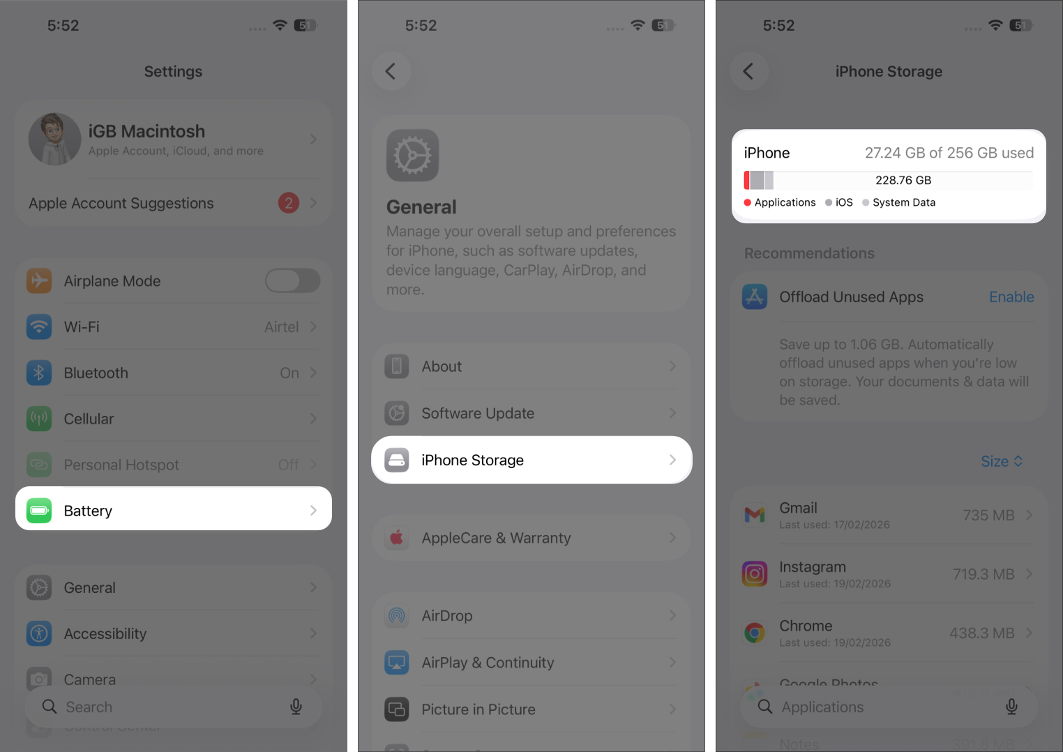 Free Up Storage Space in iPhone