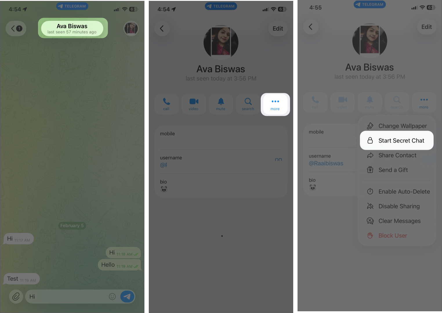 Secret Chats in Telegram