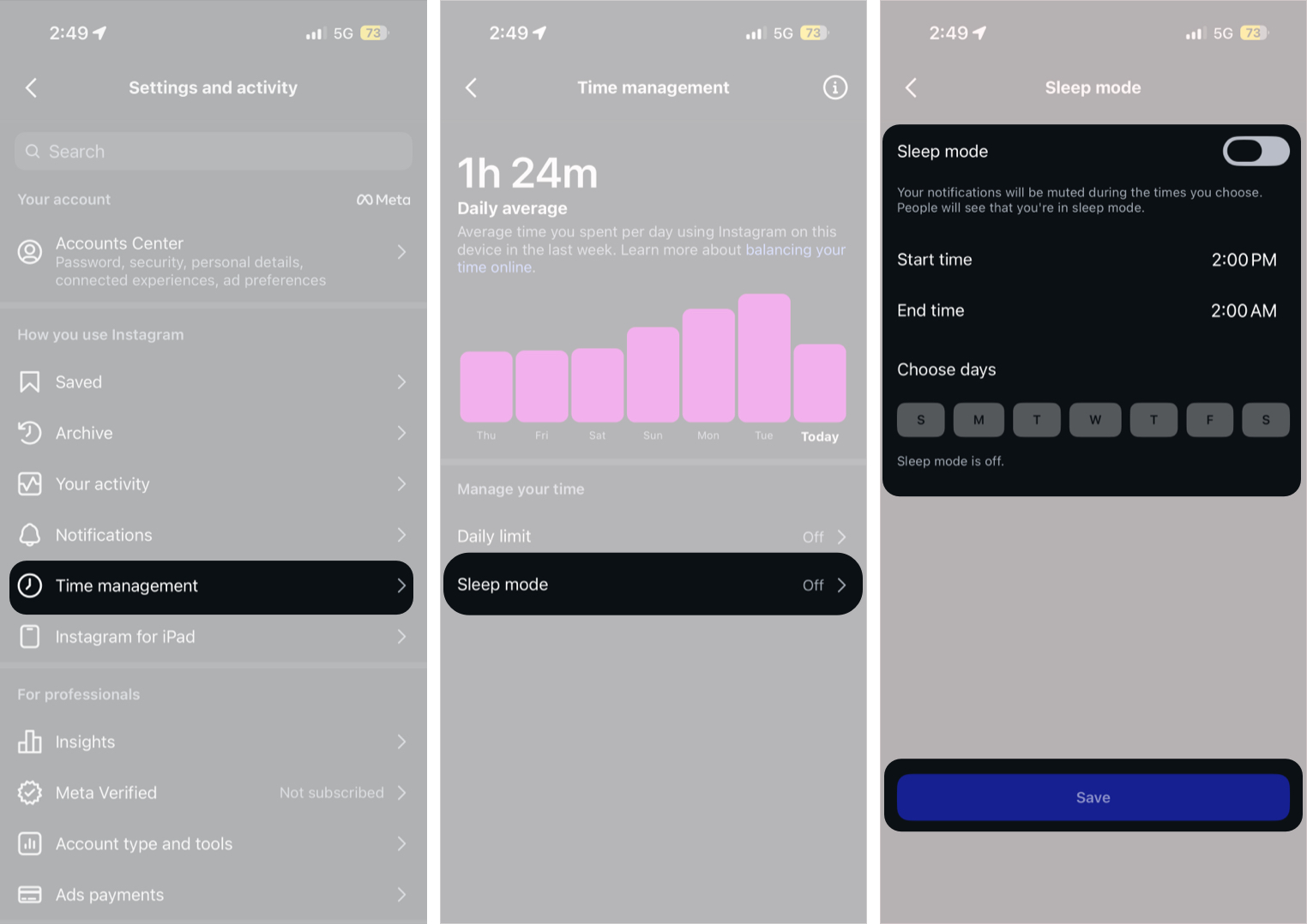 Turn Off Sleep Mode on Instagram
