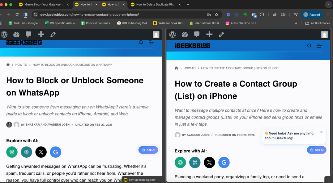 Two Pages Side by Side in a Single Browser Window.