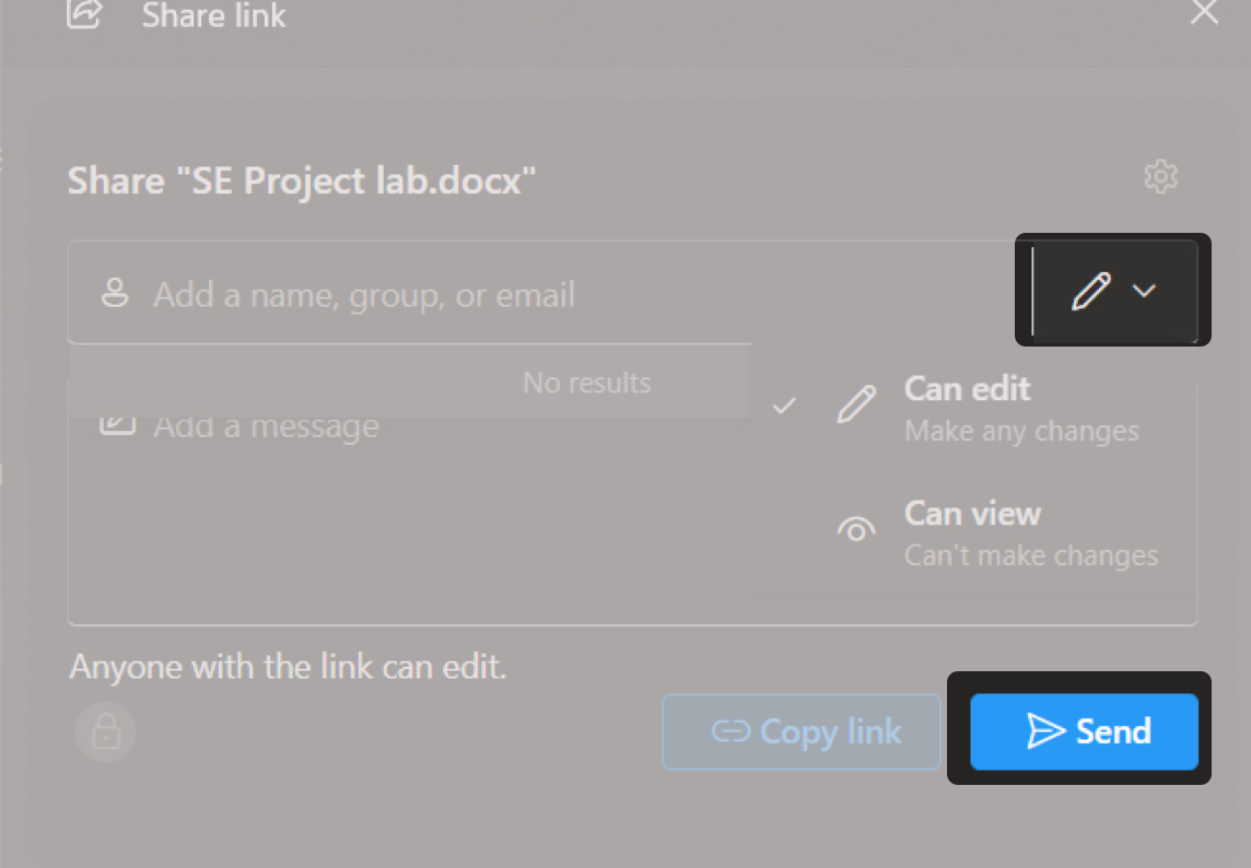 Add the email addresses