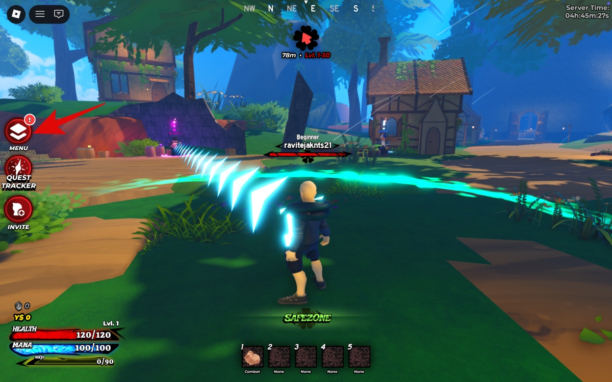 Click the Menu button on the left side of the screen.