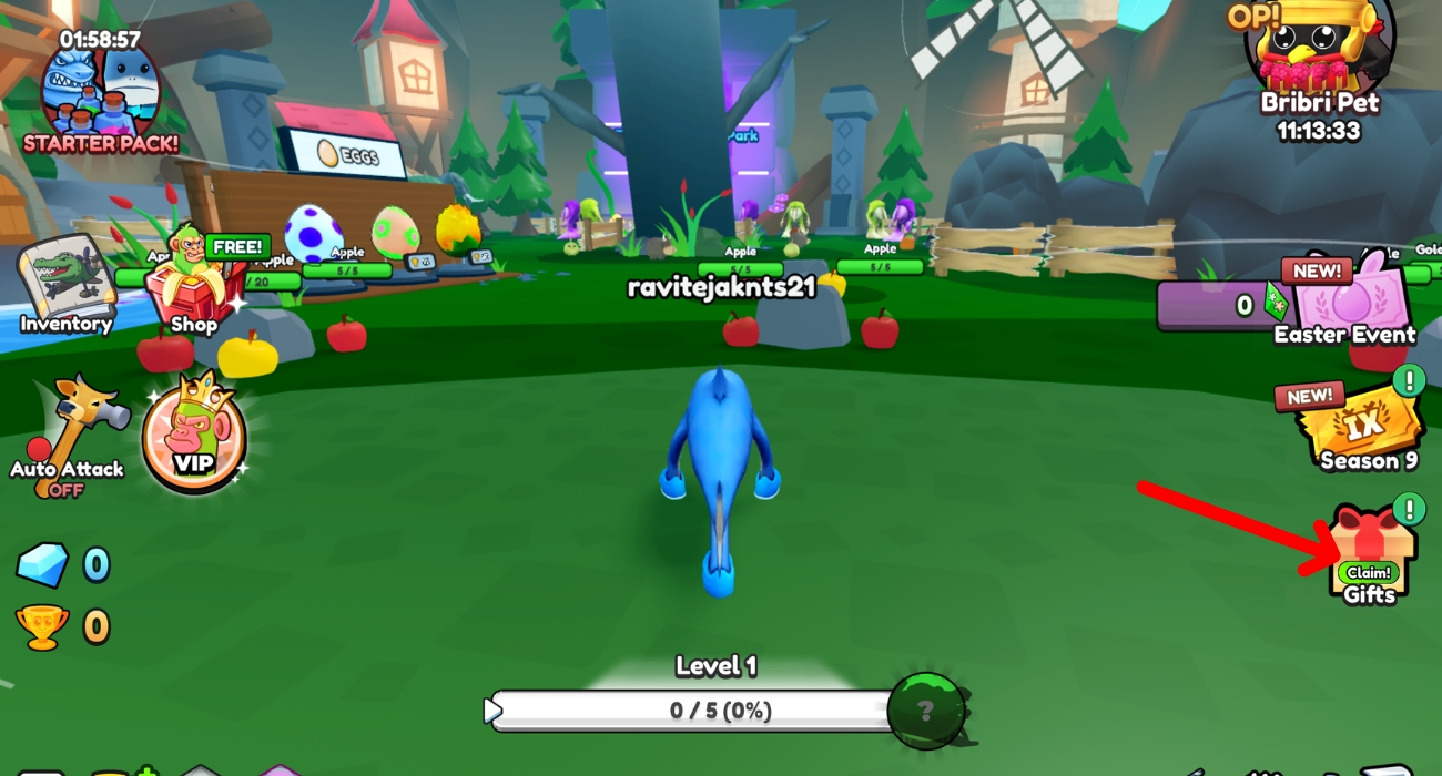 Click the Shop button on the right side of the screen.