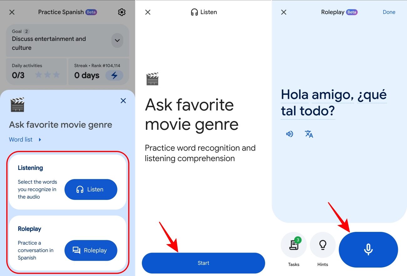 Google Translate Listen & Roleplay Practice Steps