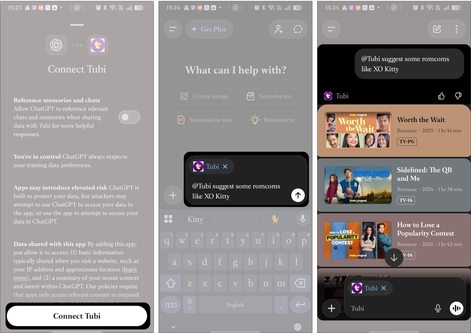 Hit the Connect button And Connect Tubi