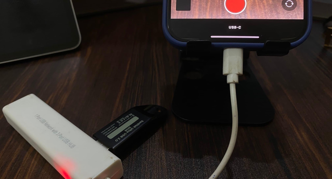 Plug in a USB drive or SSD