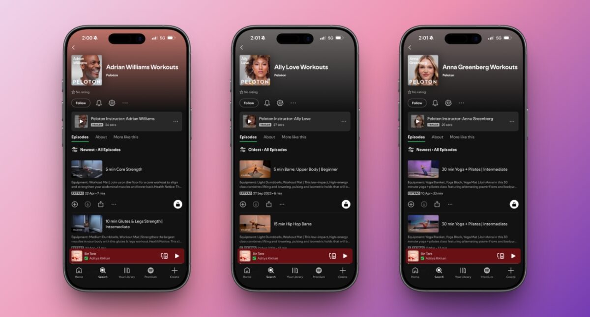 Spotify partnered with Peloton to build a fitness hub