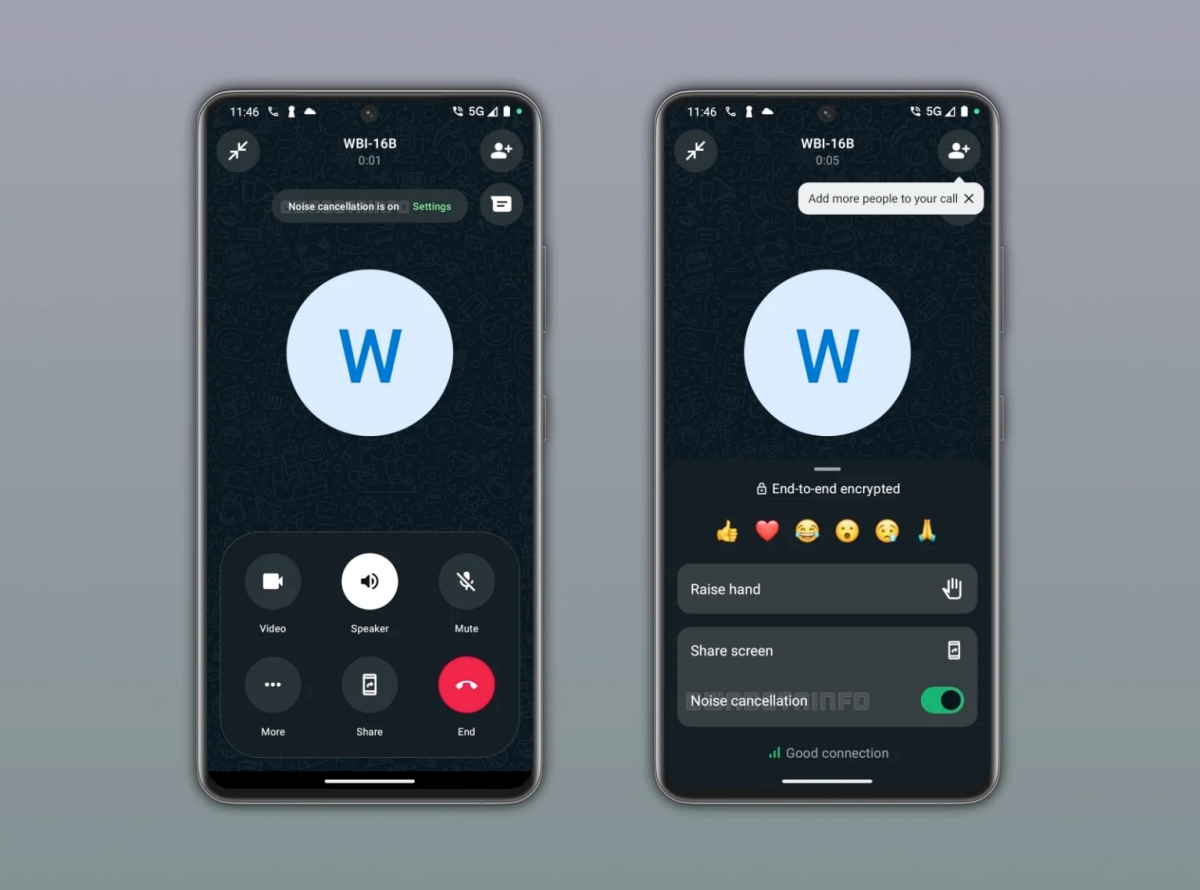 WhatsApp noise cancellation