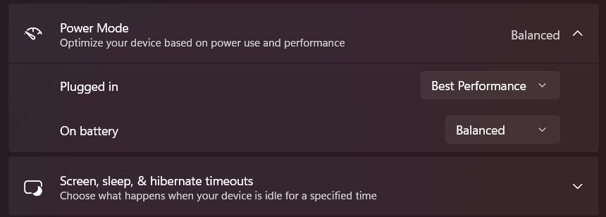 choose between Power Efficiency,Balanced and Best Performance