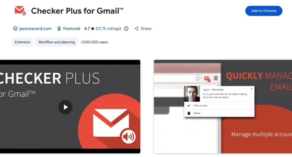 Checker Plus Gmail extensions