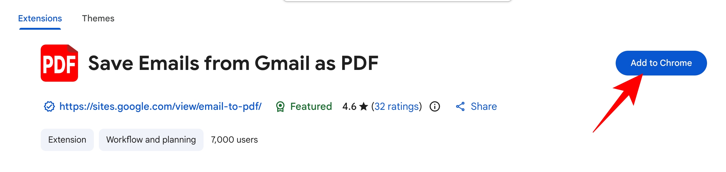 Click the Add to Chrome button