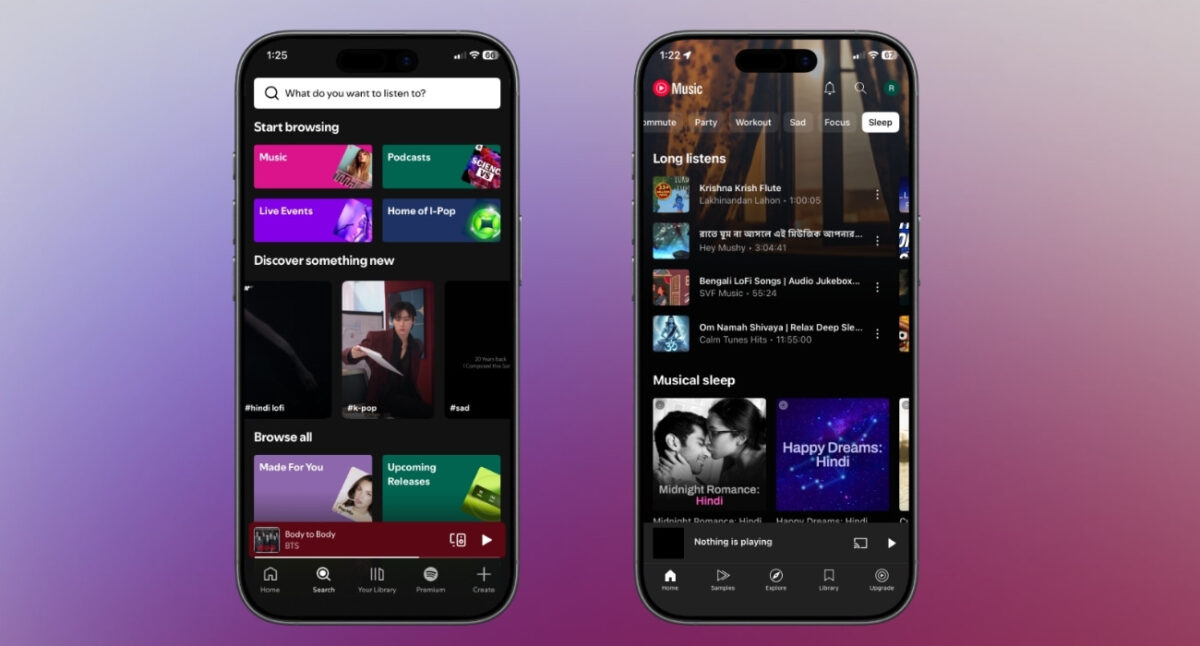Music discovery Spotify vs YouTube Music