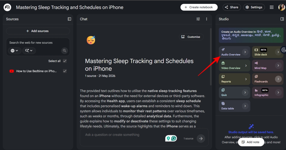 NotebookLM to turn a playlist into a knowledge hub