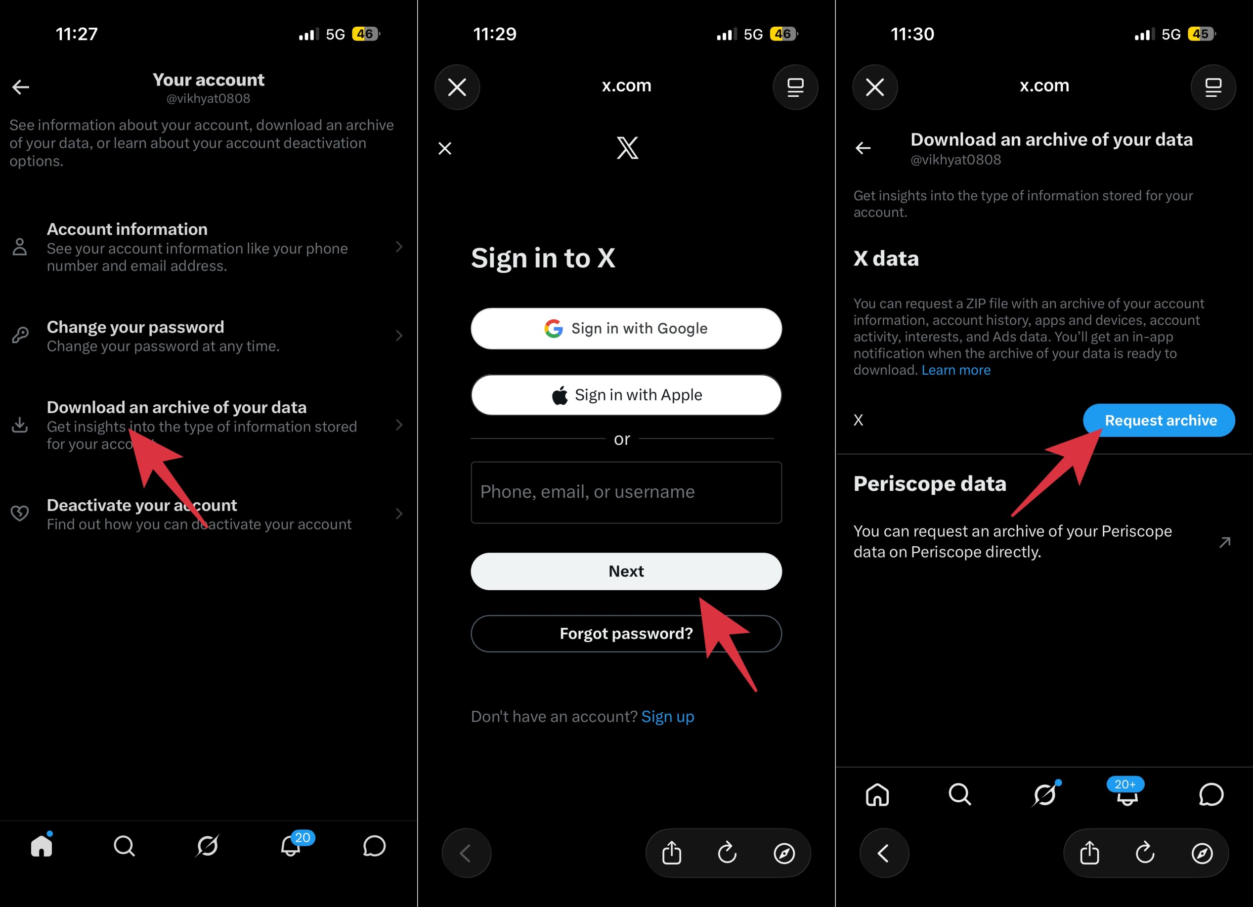 Requesting X Account Data Archive