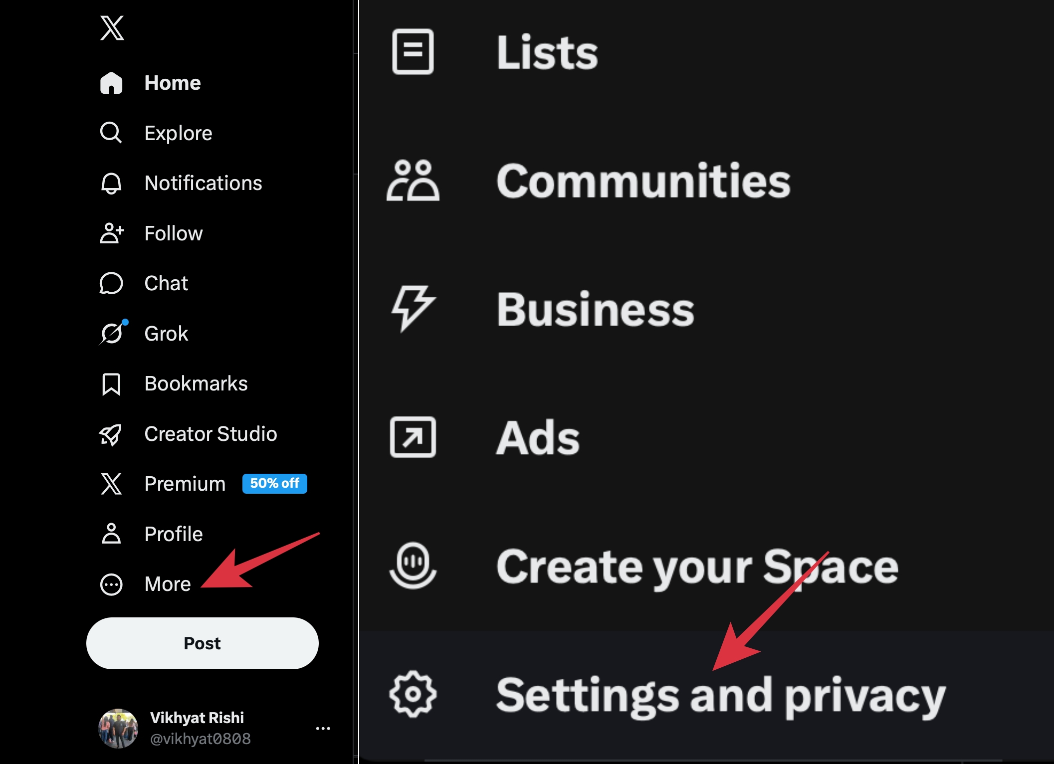 Select Settings & Privacy