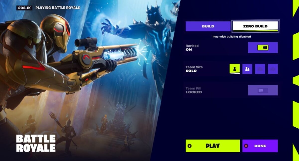 Solo ranked toggle fortnite