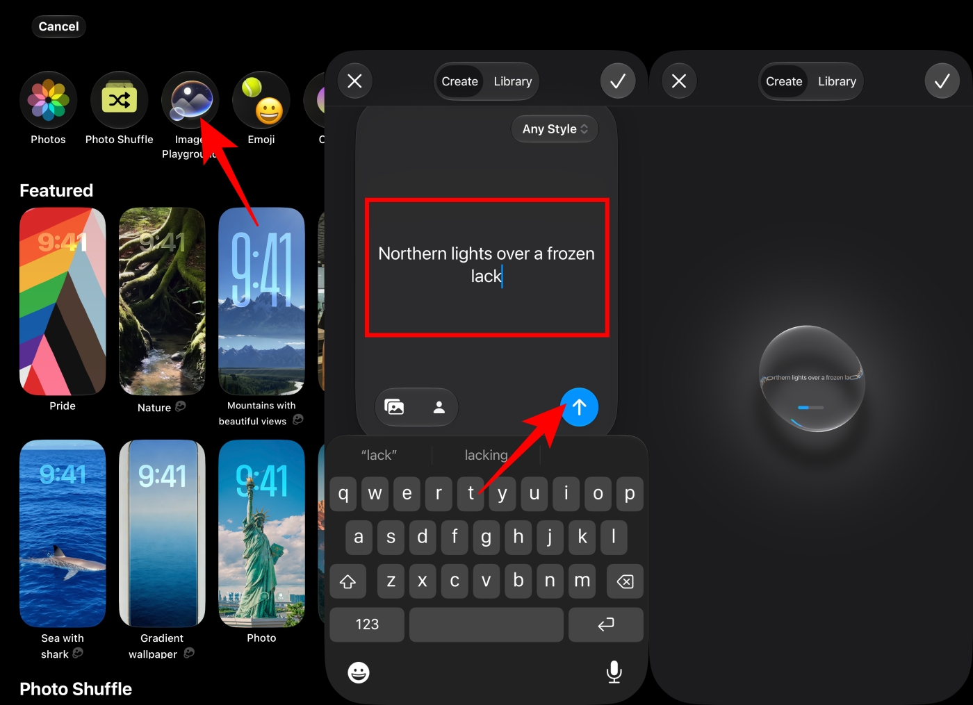Create AI wallpapers directly from the Lock Screen